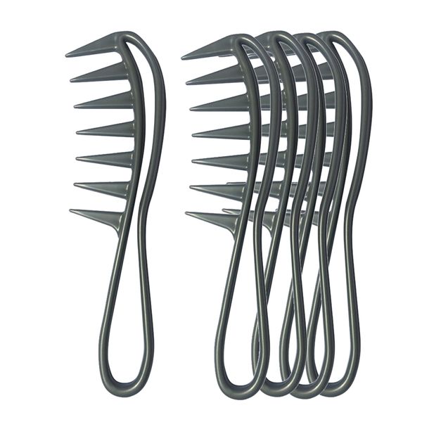

5x салон парикмахерского душа гребень wide зуб detangler wet расческа гребень, Silver