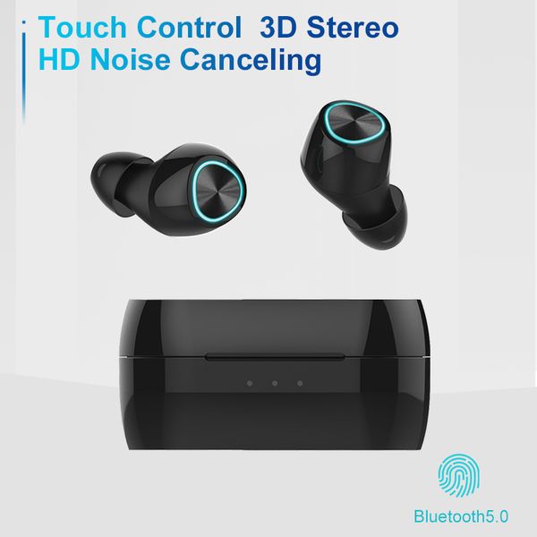 

ipudis bluetooth earphone 5.0 stereo wireless headphone phone headset hd microphone