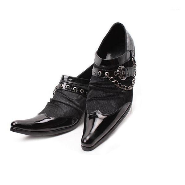 

pointed toe high heel men shoes genuine leather slip-on leisure party dress shoes trendy black red height increase wedding1