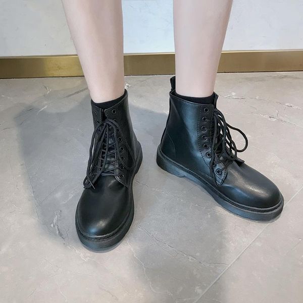 

мартин сапоги женщин плюс бархат студенты bla и белый с узором короткие сапоги женщин англия вентилятора автомобиля леди обувь -40, Black