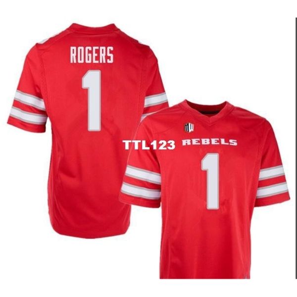 

2019 new men unlv rebels arman rogers #1 real full embroidery college jersey size s-4xl or custom any name or number jersey, Black