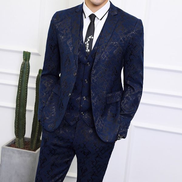 

2020 blazers of men stage attire male social blouse fine club 2 pces/3 pces suit homme business fmsc, White;black