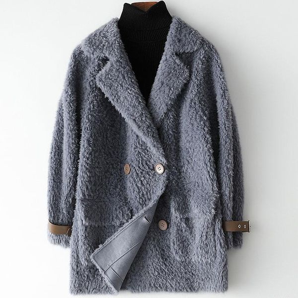 

women's fur & faux temperament commuting autumn winter cashmere coat all wool medium length jacket fashion warm outewar, Black