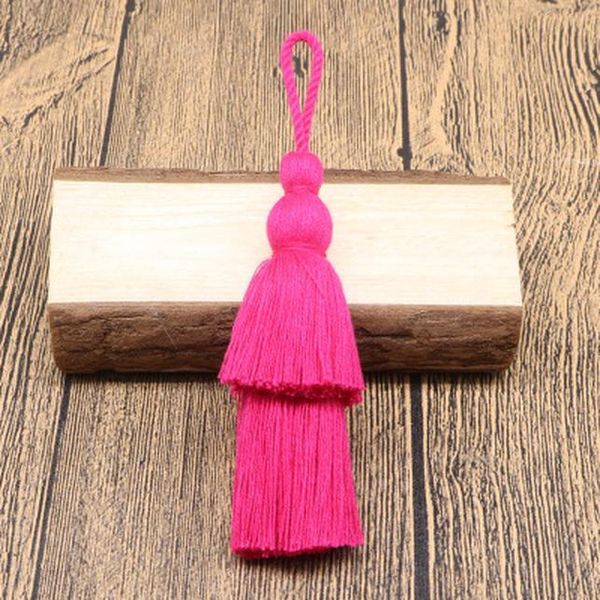 

12cm long cotton tassel 2 layers design color tassel for diy craft phone pendant key chain hanging bag garment decoration 1pcs h jlleaz