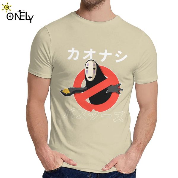 

sport anime no face kaonashi busters homme t shirt men slim organic cotton camiseta round neck