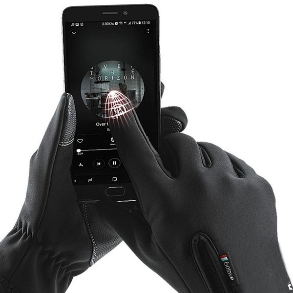 

сенсорный экран водонепроницаемый рыболовными мужские перчатки дамы теплый ветрозащитный спорт езда перчатки лыжные армии зимние черные перч, Black