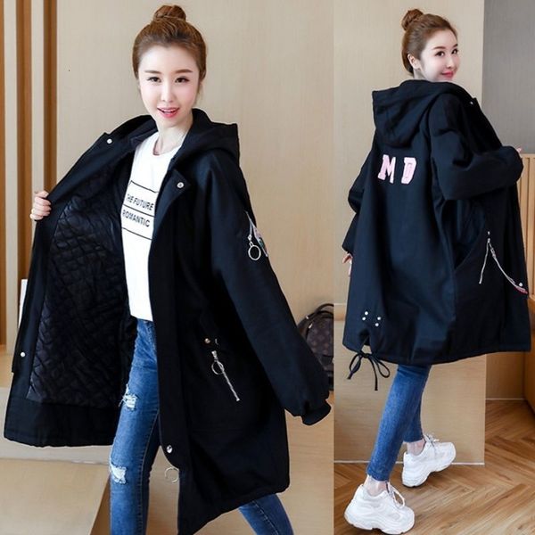 

2021 new oversized women wadded jacket thicked warm cotton padded parkas loose long hooded winter coat jaqueta feminina y563 vpac, Black