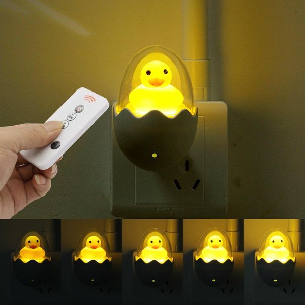 

anblub eu plug yellow duck led night light sensor control dimmable wall lamp remote control for home bedroom baby children kids swy wmtjiy