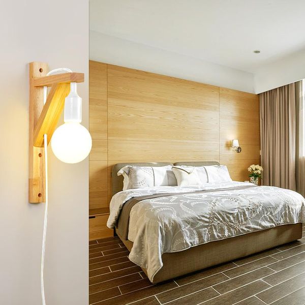 

wall lamp vintage wood bedroom bedside stairs bath corridor retro dining room aisle decor sconce lights