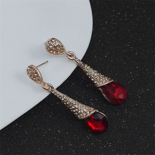 

vintage fashion crystal tassel dangle earrings women cz zircon water drop earrings jewelry wedding pierced earring, Silver