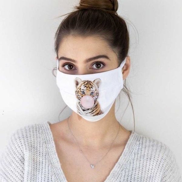 

white printed daily animal head mask