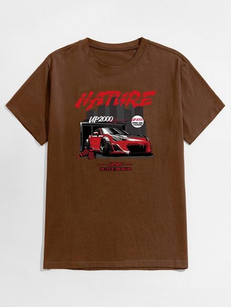

romwe guys letter car graphic tee j2ik#, White;black