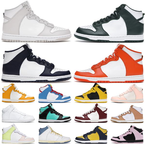 Männer Frauen High-Top-Freizeitschuhe Panda Game Royal Dark Sulphur Russet Crimson Tint Lemon Twist Lost at Sea Championship Navy Team Red Trainer Herren Turnschuhe