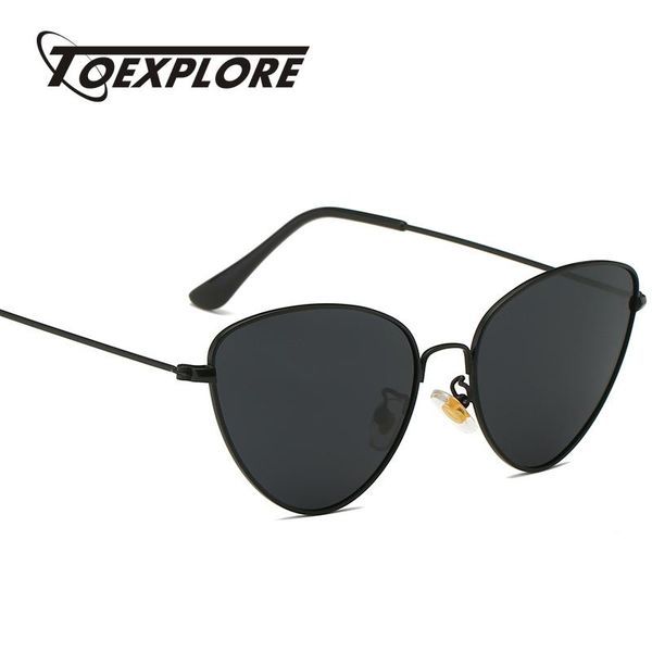 

sunglasses toexplore cat eye women men metal frame brand designer eyewear luxury retro sun glasses fashion uv400, White;black
