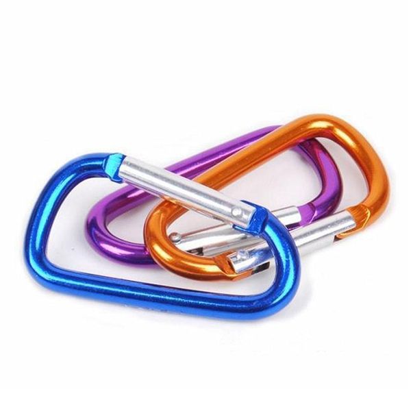 

10pcs outdoor sports multi colors aluminium alloy safety buckle keychain climbing button carabiner camping hik qylwbm
