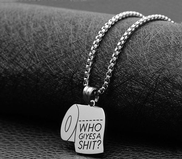 

ожерелья мужской туалетной бумаги кулон из нержавеющей стали цепи ожерелья больших ювелирных изделий простой моды на neck11, Silver