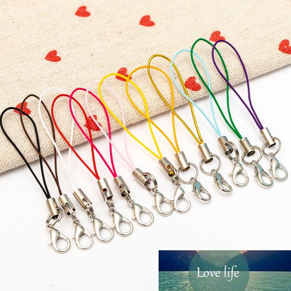 

10 pcs/lot keychain strap thread cord key ring holder keyfob lobster clasp mobile phone lanyard diy jewelry kpop accessories, Silver