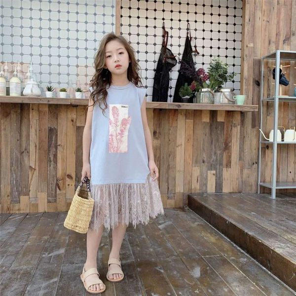 

sle clothing korean children's foreign 2020 summer bottom lace drs girl's print sve ls t skirt qys7, Red;yellow
