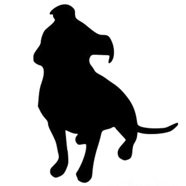 

10.3cm*12.7cm pit bull dog vinyl car sticker decals black/silver c10-00387