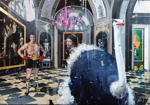 

angelo accardi artworks look behind me home decoration handpainted &hd print oil painting on canvas wall art canvas pictures 201223