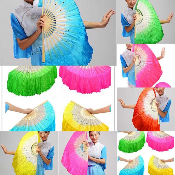 

silk handmade fan dance festive chinese fans belly dancing props 5 colors epacket free