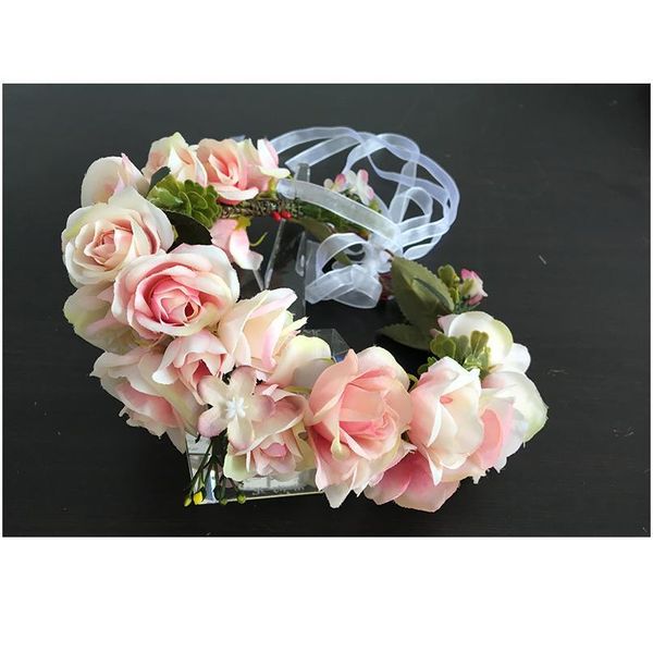 

rose flower wedding headband kids party floral garland handmade adjustable girls flower crown rose flower wreath kids qylrzo