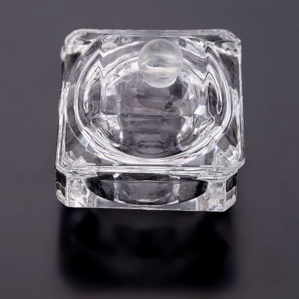 

crystal glass nail art acrylic dish bowl cup liquid powder with cap lid