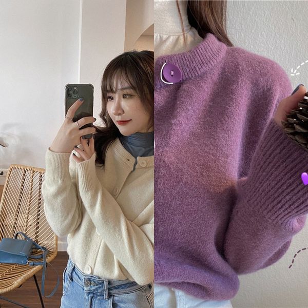 

фиолетовый нежный top sweatert футболки sweaterwind свитер кардиган женщин 2020 весной и осенью корейский short t-образный вырез футболки ку, White;black