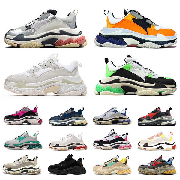 

triple s mens womens fashion designer casual dad shoes beige black pink white rose gold dust pink grey luxury platform trainers sneakers
