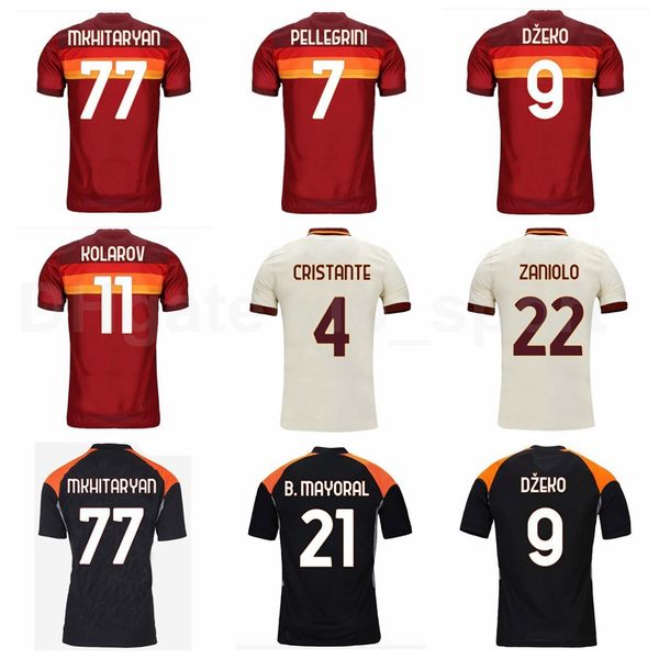 

kolarov jersey 20-21 soccer veretout smalling cristante florenzi pastore dzeko mkhitaryan pellegrini veretout football shirt kits -m, Black;yellow