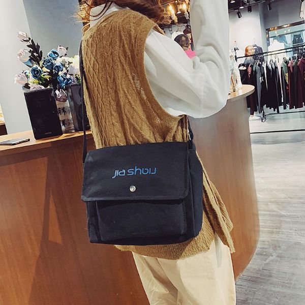 

ocardian bag women simple fashion letter canvas shoulder bag embroidered casual for female crossbody satchels mujer apr5
