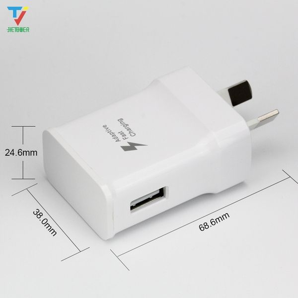 

100pcs/lot 5v 2a adaptive fast quick charging charger adapter au plug for samsung s6 s7 s8 plus edge no logo 9v 1.67a
