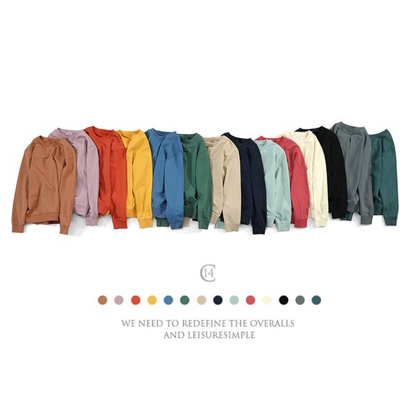 

14 цвет осенью и зима новый 360g xinjiang хлопок мужской свободный и утолщенный твердый круглый воротник мужской свитер, Black