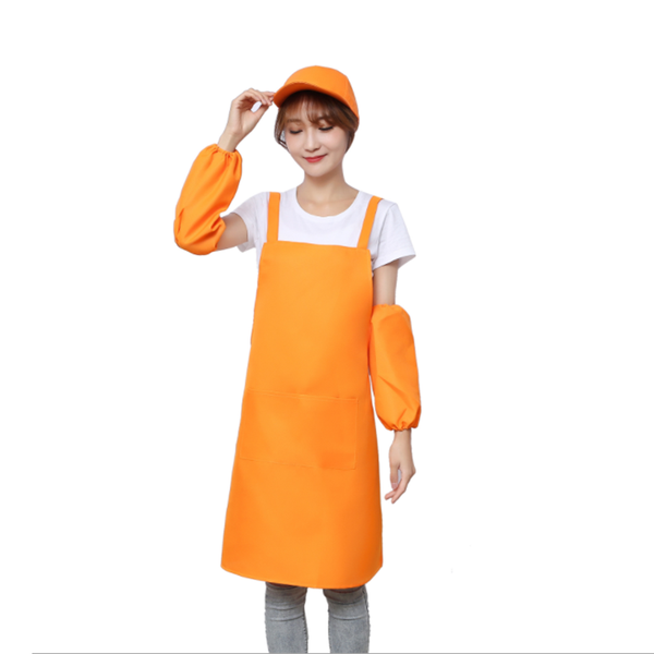 

aprons pure color woman men cooking kitchen apron custom logo chef waiter cafe shop customized