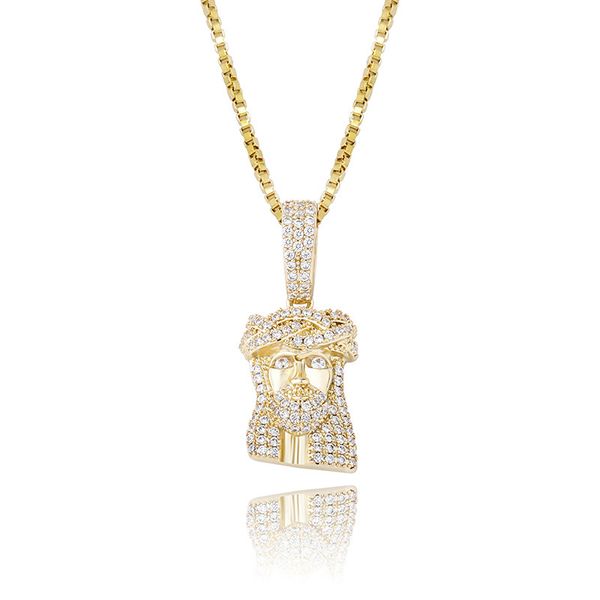 

925 серебряных ожерелья престижного head bling циркон женщины ожерелье способ 18k gold родий христа hip hop ожерелья, Silver