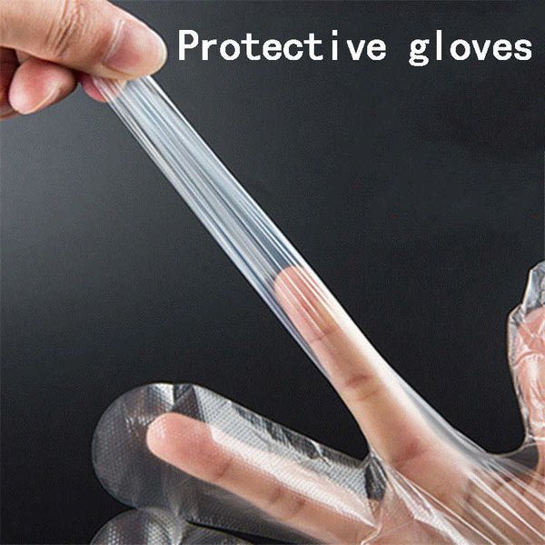 

transparent send by disposable gloves pe 100 pcs per lots hands protective home kitchen gloves househol 0k7c