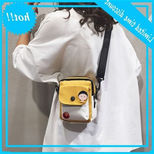 

spring and summer 2019 new sesame street mobile phone korean messenger canvas women's shoulder bag
