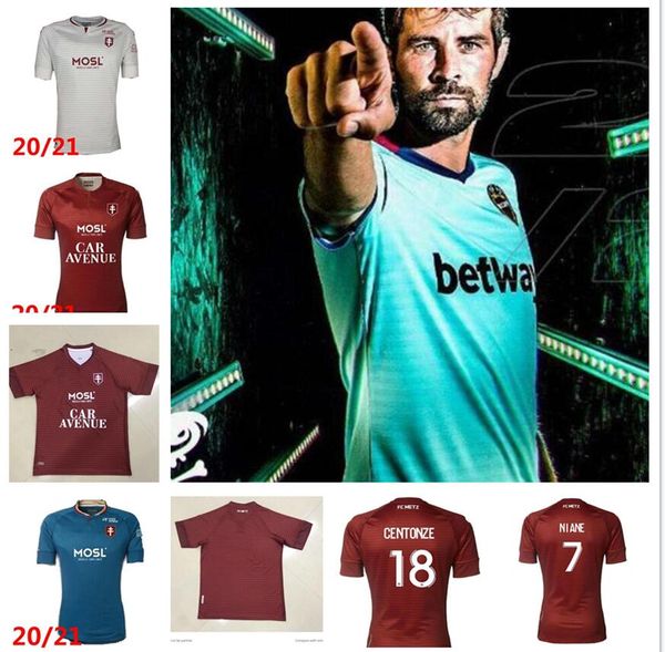 

20 21 fc metz mens soccer jerseys centonze diallo vagner home away football shirt bronn fofana niane boulaya short sleeve uniforms, Black;yellow