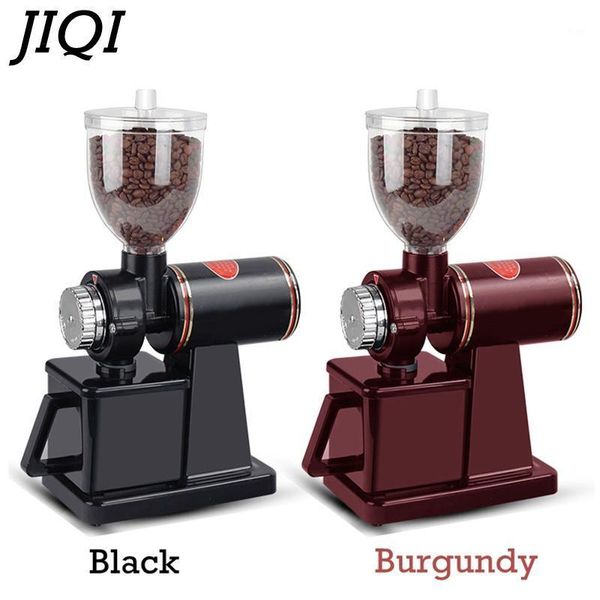 

jiqi electric coffee grinder coffee mill bean grinder machine flat burrs grinding machine 220v/110v red/black eu us1