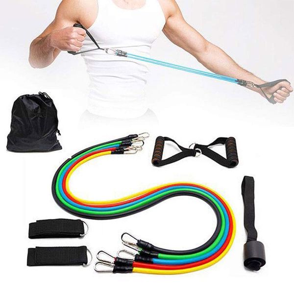

11 pcs/set latex resistance bands crossfit training exercise expander yoga tubes pull rope stretch body gyms elastic pull rope1