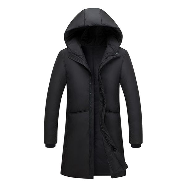 

men's duck down long coat, clothing, winter et, 90%, Black
