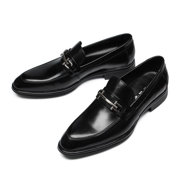 

cowhide men shoes oxfords business formal wear leather shoes cowhide wedding, Black