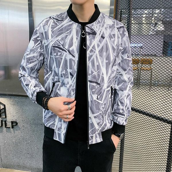 

erkek mont korean fashion printing pocket bomber jacket men jaqueta masculino chaqueta ropa para hombre solid, Black;brown