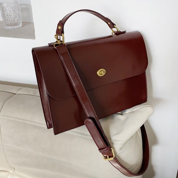 

2021 solid color shoulder bag women messenger bag ladies pu leather women's office big tote lady high capacity handbags purses