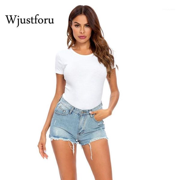 

wjustforu casual street fashion denim short pants for women retro frayed slim bodycon shorts mid waist denim shorts female1, Blue