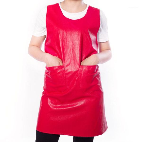 

aprons apron utensil accessories 5 color pu leather waterproof kitchen household1