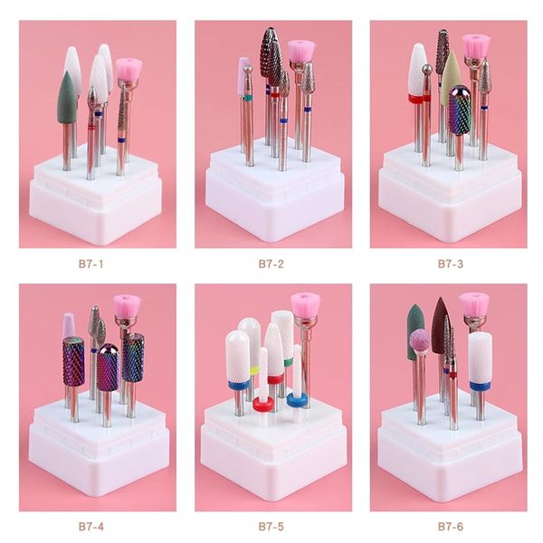 

7pcs nail drill bits set ceramic head cuticle polishing pedicure manicure tools