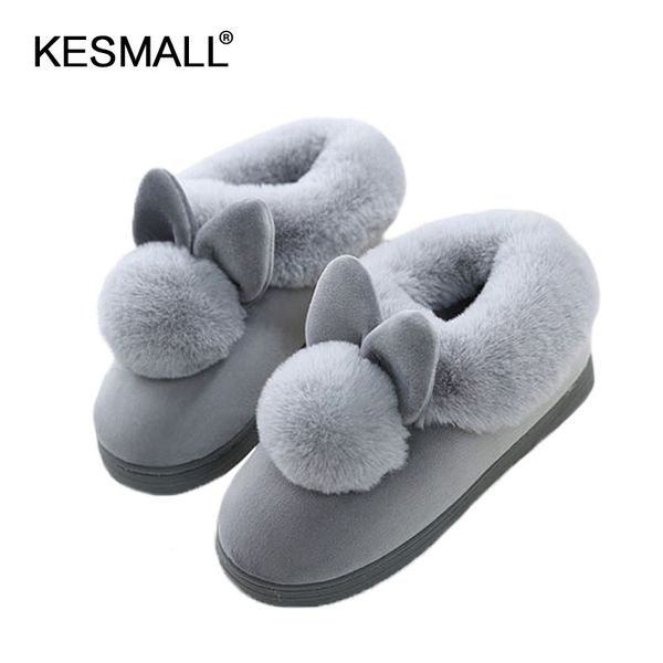 

new winter warm shoes woman indoor slippers soft plush cartoon style ladies home slipper anti-slip female floor slides y200106, Black