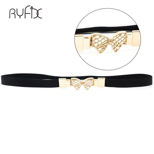 

fashion designer bowknot belt for women summer metal belts women elastic strap waistline for women's dress accessories bl353, Black;brown