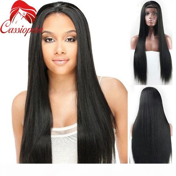 

silky straight long полного парик парик человеческих волосы с натуральным hairline малазийских дев человеческих волос парика шнурок фронта g, Black;brown